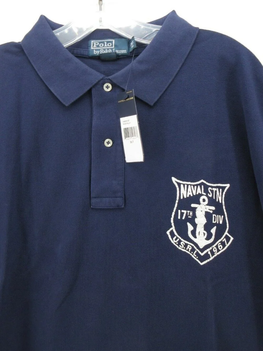 Polo Ralph Lauren Polo Shirt XXL Tall USRL Naval Stn Anchor Graphic Y2K